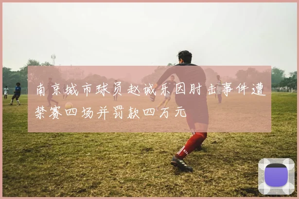 南京城市球员赵诚乐因肘击事件遭禁赛四场并罚款四万元